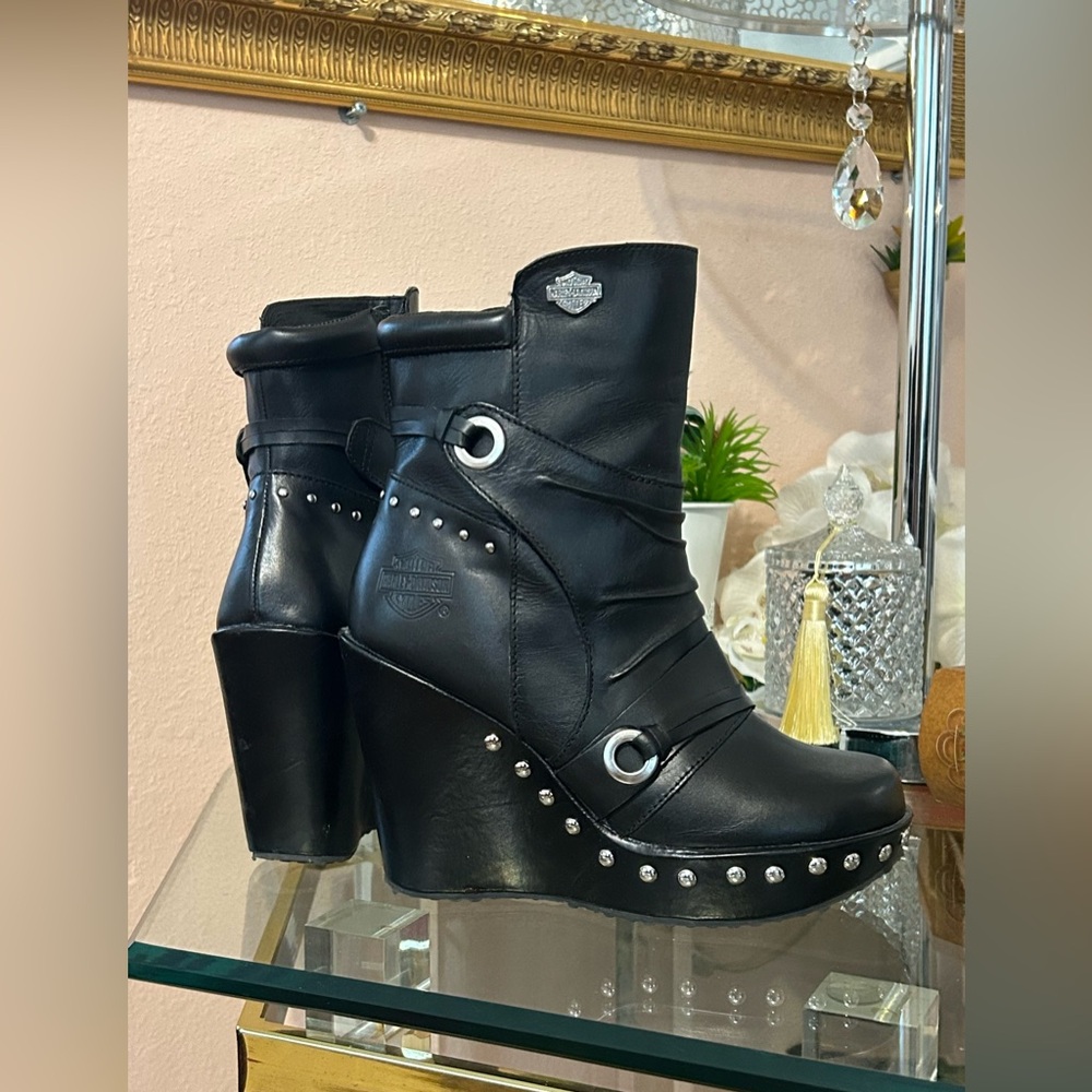 Harley Davidson Kendra Biker Moto Boots Size 6